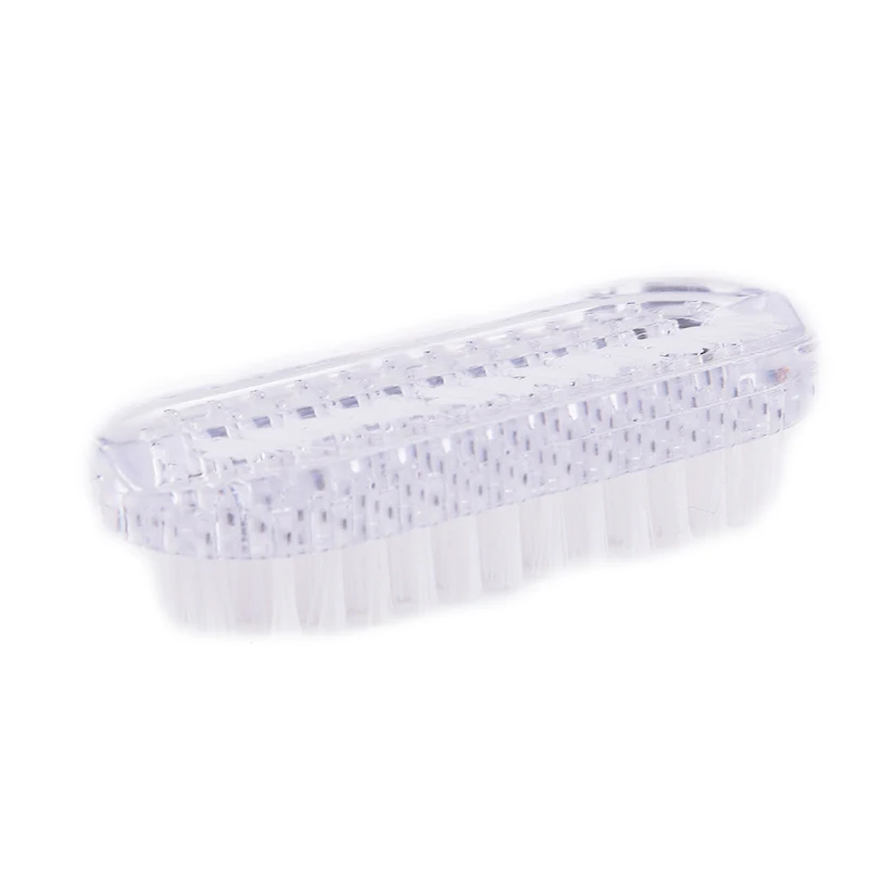 Shellhard 1pc Plastic Double Sided Nail Art Dust Brush Soft  Nail Cleaning Scrubbing Brush Random Color Manicure Tool