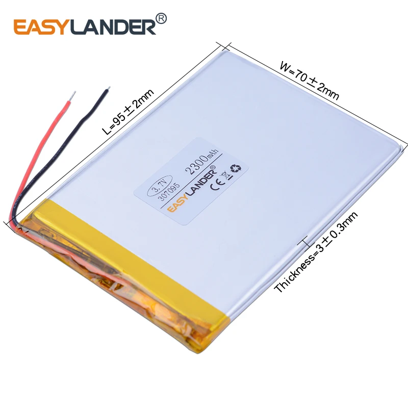 307095 3 7 V 2300mAh литий ионный полимерный аккумулятор для пульта дистанционного