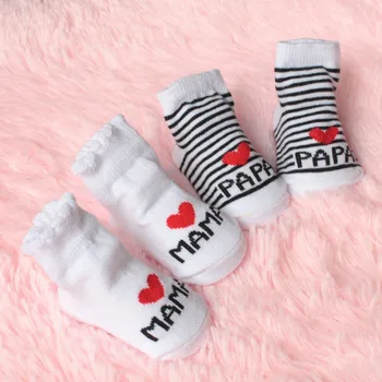

Baby Infant Boy Girl Slip-resistant Floor Socks Love Mama Papa Letter Socks Soft comfortable Calcetines de baby 6.19