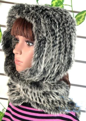 HSPL горячая Распродажа теплая шапка из кроличьего меха с шарфом-сохраняет тепло в ветреную и снежную погоду зимой