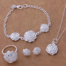 AS191 Caliente 925 Sistemas de La Joyería Pendiente Del Collar 141 + 301 + 286 Anillo + Pulsera 032/ahraiyya aoeajfla