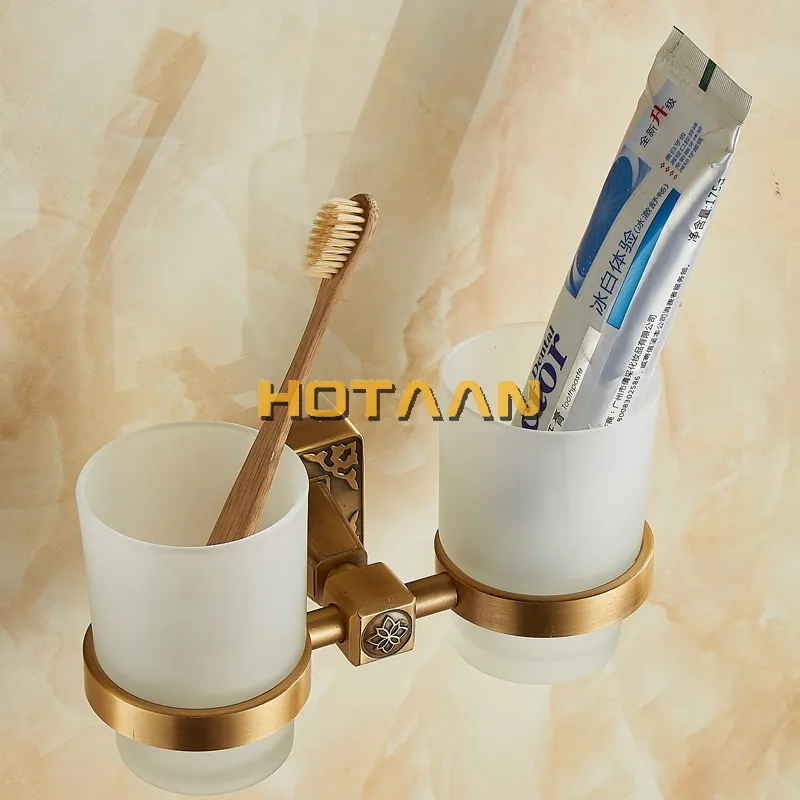 Aluminium double Tumbler Holder Cup & Tumbler Holders Toothbrush Holder Bathroom Accessories Banheiro YT-14108