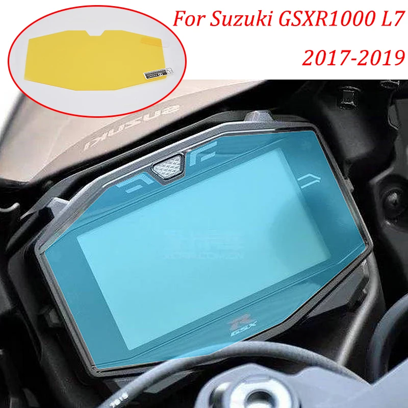 GSXR1000 L7 moto Cluster Scratch Protection Film Instrument Dashboard Cover Guard TPU Blu-ray for Suzuki 2017-2019 GSXR1000 L7 (1)