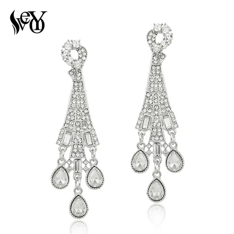 VEYO Full of Rhinestone Drop Earrings Crystal For Women Paris tower shape High Quality Fashion Jewelry | Украшения и аксессуары