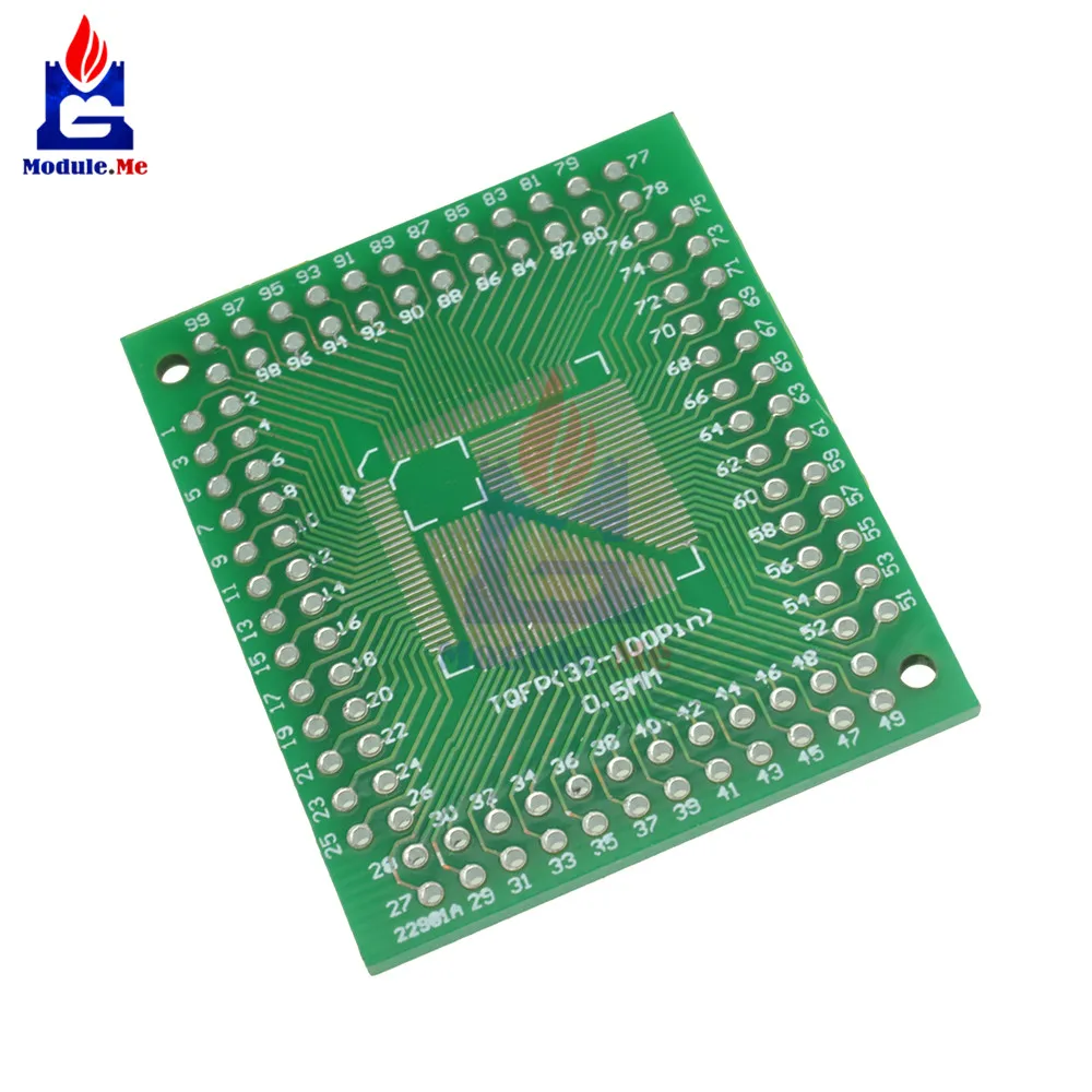 

2PCS QFP/TQFP/LQFP/FQFP 32/44/64/80/100 to DIP Adapter PCB Board Converter