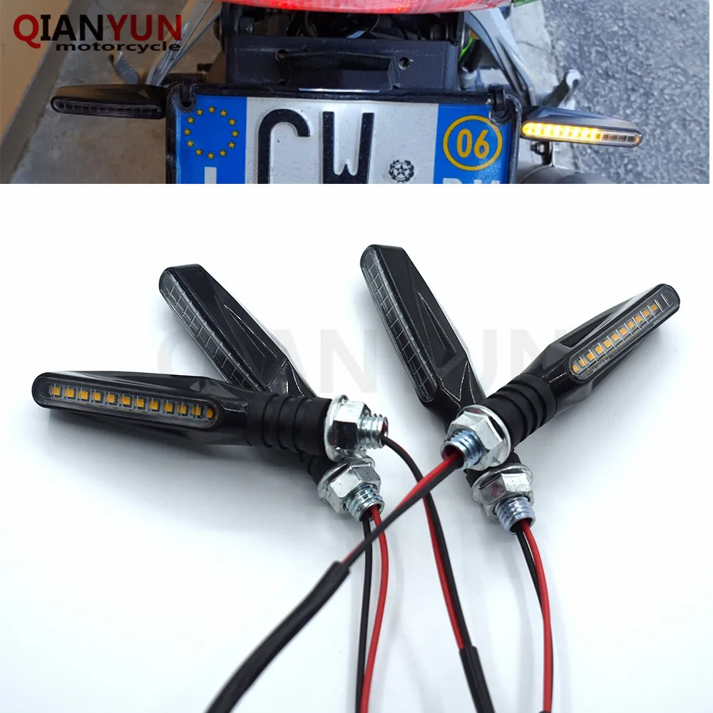

Water Flowing Motorcycle LED Turn Signal Lights Direction Indicators clignotant moto For Honda Yamaha MT-07 MT-09 FZ9 MT07 MT09
