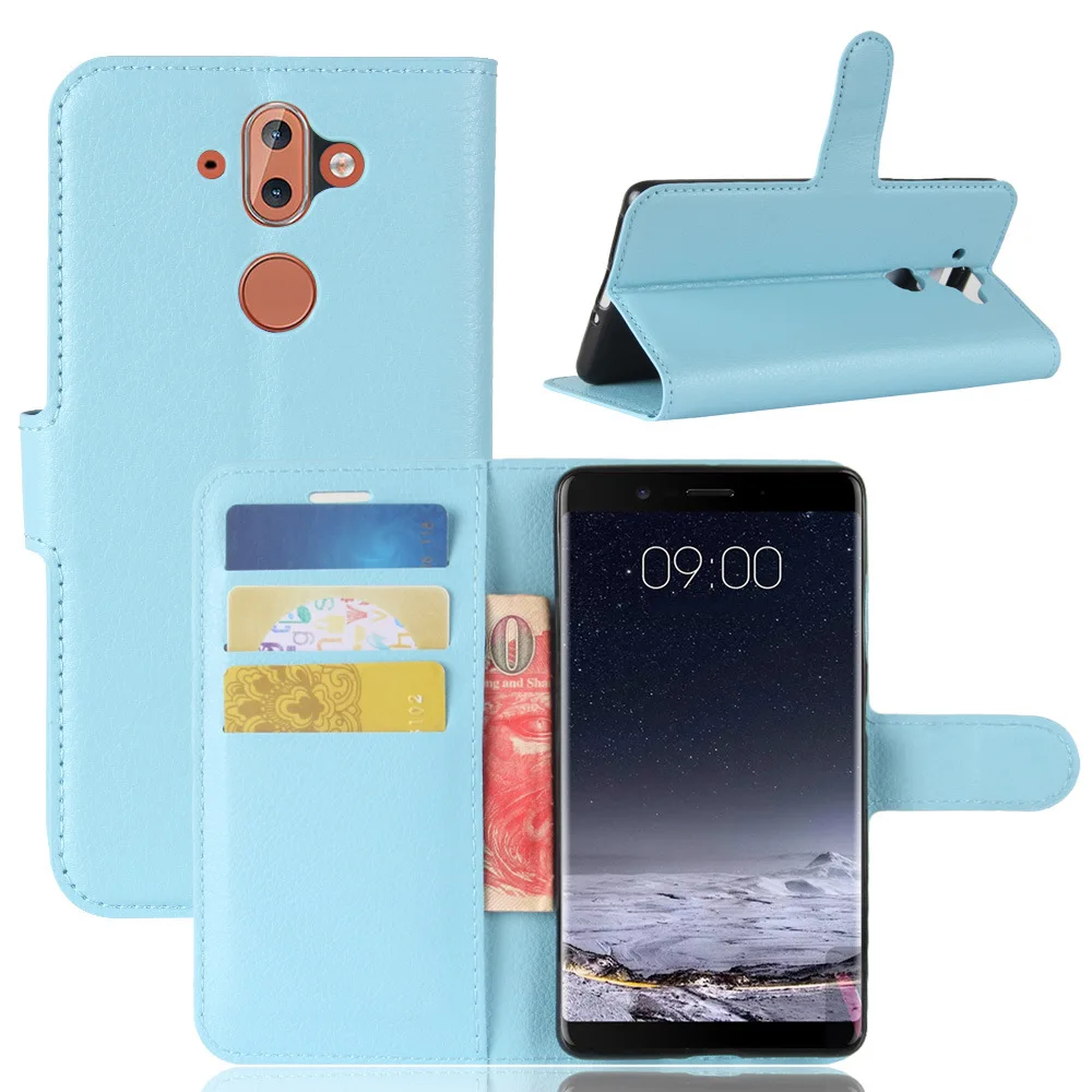 50 шт./партия для Nokia 9 Личи дизайн Кредитная карта кошелек Стенд Флип кожаный чехол для Nokia 6 2