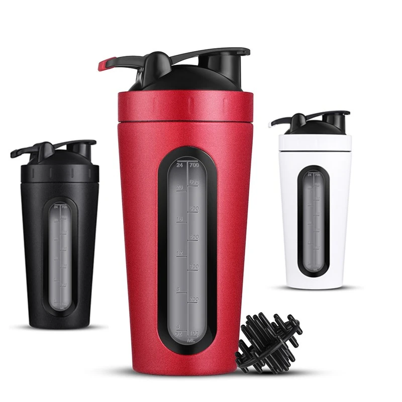 

700ml Protein Shaker Bottles Stainless steel Water Bottles Portable Tumbler Direct Drinking Sports Shaker Bottles For Gym