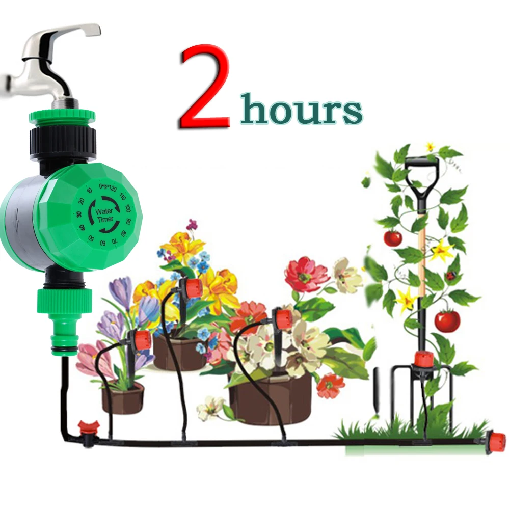2 часа цифровой разведки электронный таймер для воды орошения сада Системы контроллер автоматический LCD Дисплей механический таймер - Цвет: Зеленый