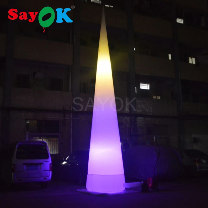 

Giant 23-feet Inflatable LED Cone Inflatable Advertising LED Decoration Glow in the Dark with Blower