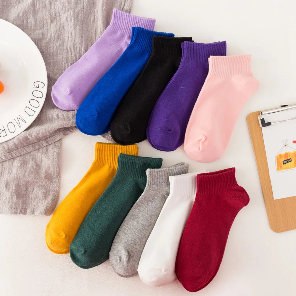 

Candy Color Boat Socks Women 2019 Spring Summer New Japanese Short Sock Slippers Cotton Breathable Sports Socks Korte Sokken