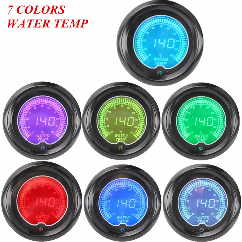 IZTOSS 2 7 Colors Blue Red LED Car Voltage Meter Auto Digital Volt Gauge 52mm Tint Len