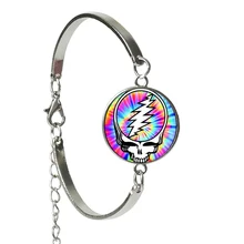 Grateful Dead band Браслет декоративная зеркальная полусфера стеклянный браслет для любителей музыки наручные украшения благодарная ручная работа на заказ