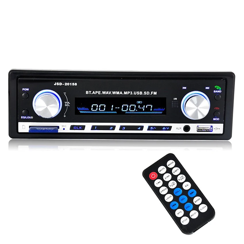 12 в 1 Din автомобильный аудио mp3-плеер радио Bluetooth автомобильный стерео в тире fm-приемник Aux-In USB/SD Авторадио Съемная панель рамка TDA