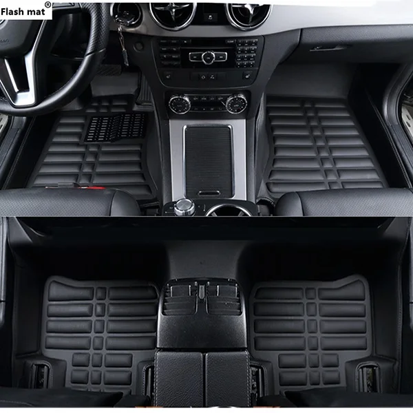 Коврик для вспышки автомобильные коврики для Volkswagen для touareg Passat Polo golf bora сагитар-маготан Teramont коврики для ног - Название цвета: Black