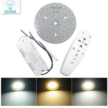 

1 set 5730SMD LED tri-color bulb with remote control for mobile phone WiFi control to replace Foyer kitchen ceiling downlight