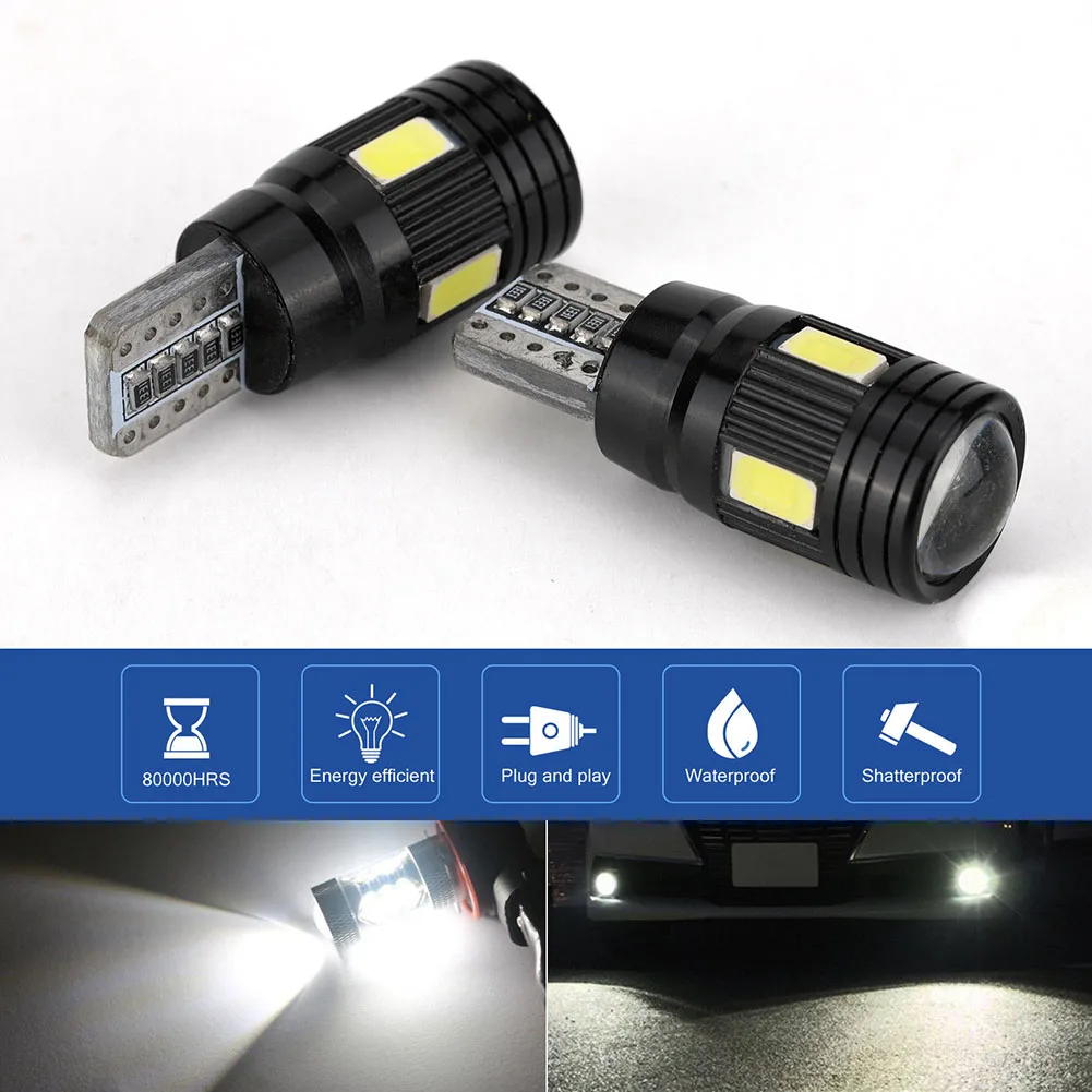 1 пара T10-6SMD автомобиля Светодиодный Противотуманные фары 6000 К номерного лампы Длительное высокое Мощность 88 XR657