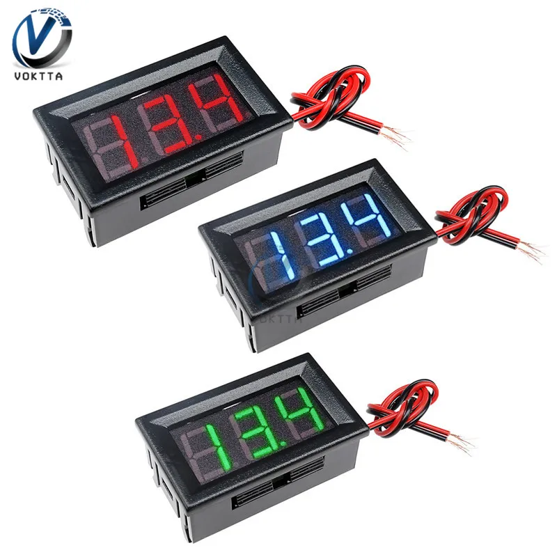

0.56'' DC 4.5V to 30V Mini Digital Voltmeter Digital Voltmeter Voltage LED Panel Meter For 6V 12V 24V Electromobile Motorcycle