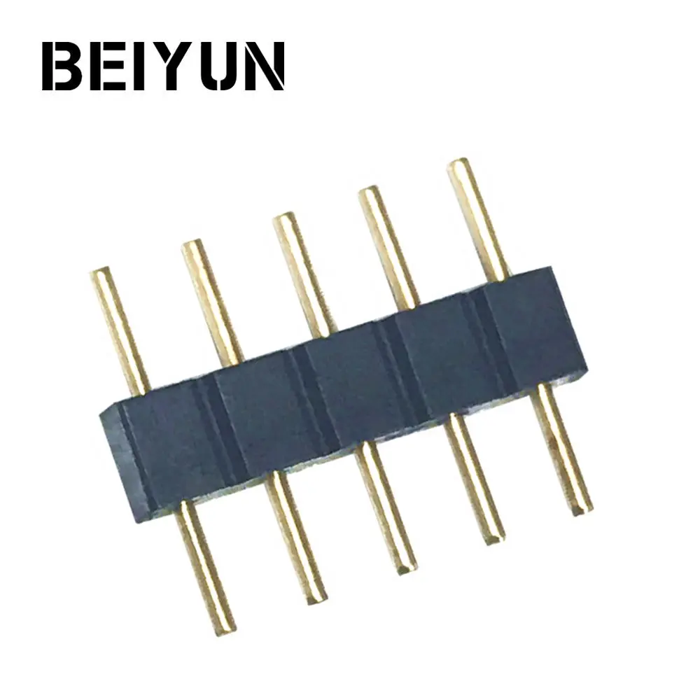 

BEIYUN 10PCS 5pin RGBW Connector 5 pin needle male type double 5pin for RGBW RGBWW LED strip connector