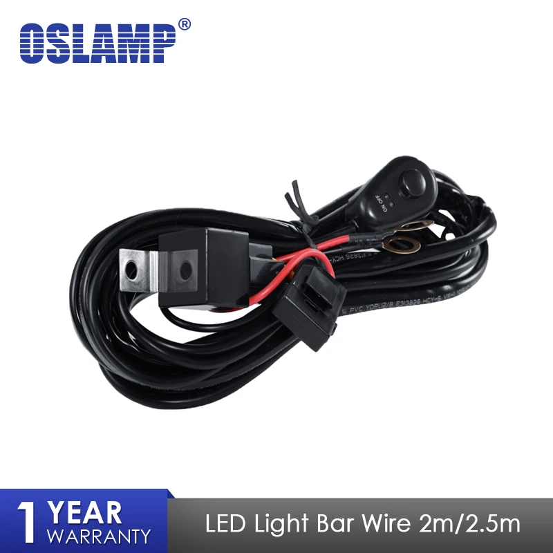 

Oslamp 2M 2.5M Car LED Light Bar Wire Wiring Harness Relay Loom Cable Kit Fuse for Auto Driving Offroad Led Work Lamp 12v 24v