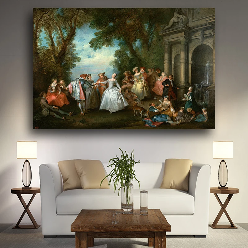 Noble Born European at 17th Century Painting Printed on Canvas