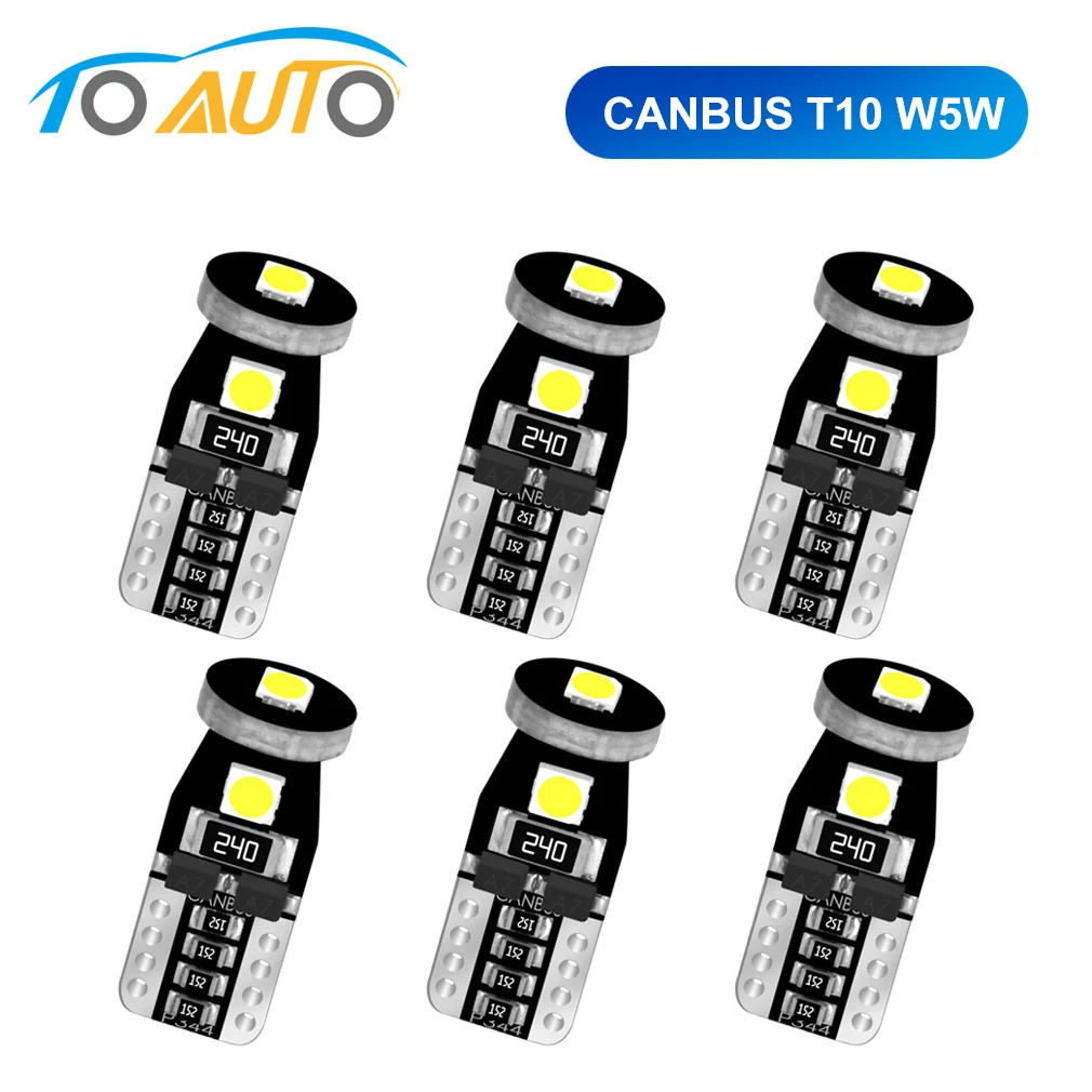 6 шт. Canbus T10 W5W 194 168 светодиодный лампы для салона автомобиля супер яркие чипы 3030