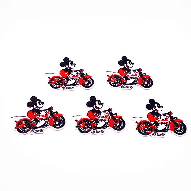 Parches Bordados De Dibujos Animados De Mickey En Moto De 5 Uds Parches De Planchado Para Ropa Bolsas Apliques Para Ropa Parches Adhesivos Diy Parches Aliexpress