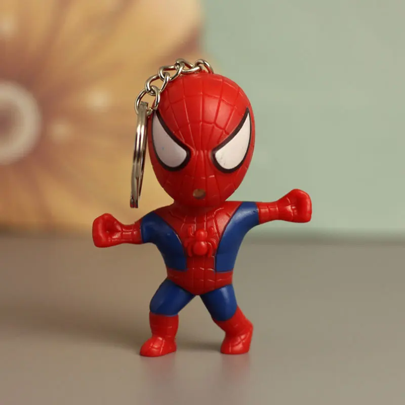 

ZOEBER Avengers Super Hero Spider Man LED Keychain Women Light PVC Key Ring cartoon anime Chaveiro Gift Kids Cosplay Keychains