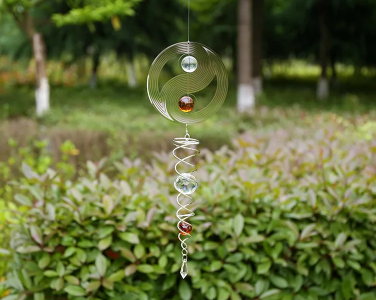 Buy Stainless steel mirror crystal ball metal rotating