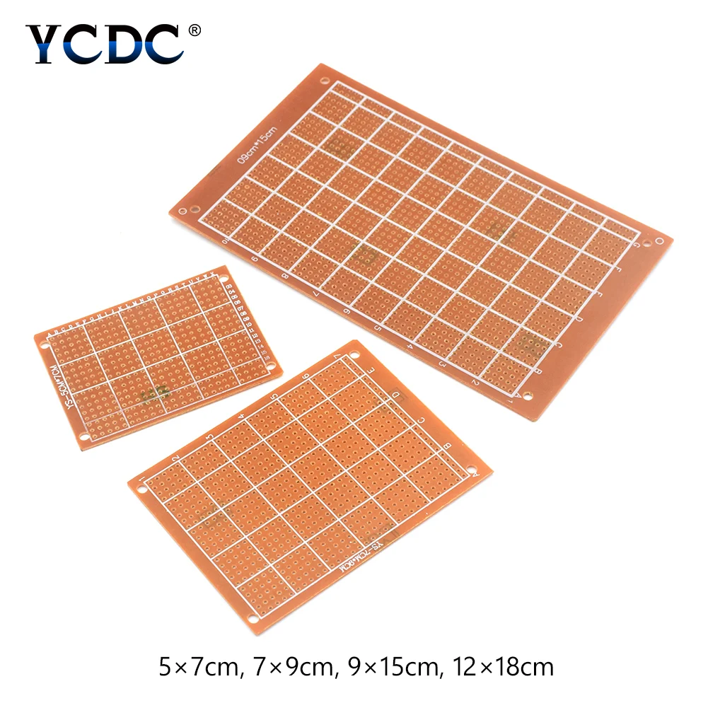 

5/10x ABS Single Side Prototype PCB Circuit Board Strip 5x7cm 7x9cm 9x15cm 12x18cm Soldering Projects Bakelite Copper Board
