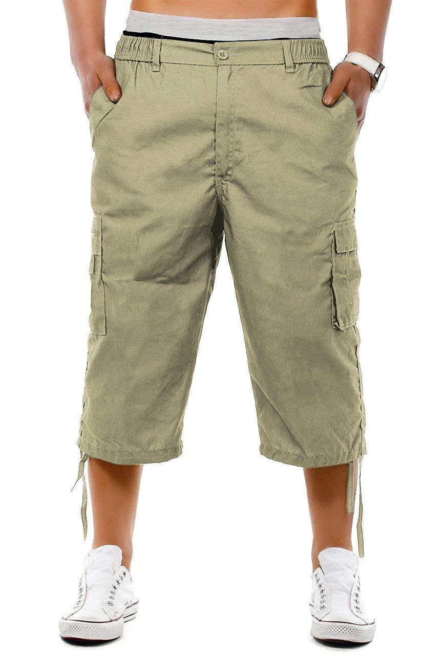 Новые 4 цвета мужские 3/4 повседневные брюки карго Брюки Короткие брюки Размер M-3XL