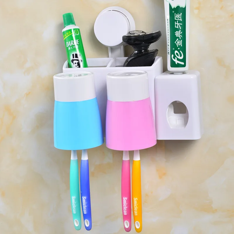 Creative Environmental Automatic Toothpaste Dispenser Toothbrush Holder