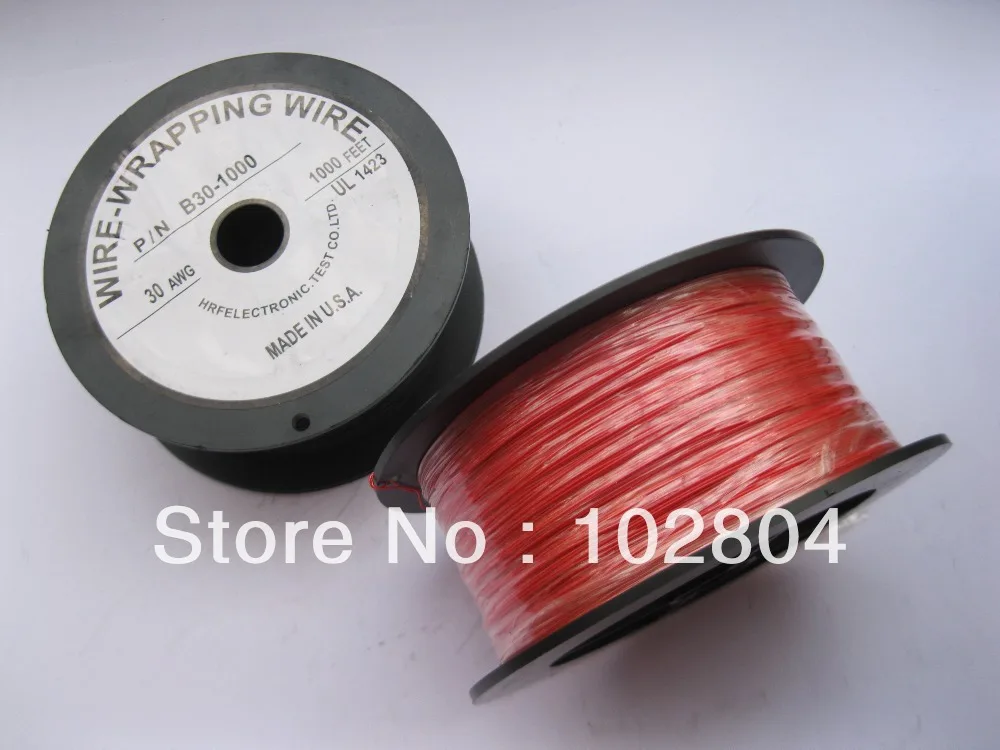 

1 roll 1000ft 30AWG Wire-Wrapping Wire Sliver Plated Copper Red Color