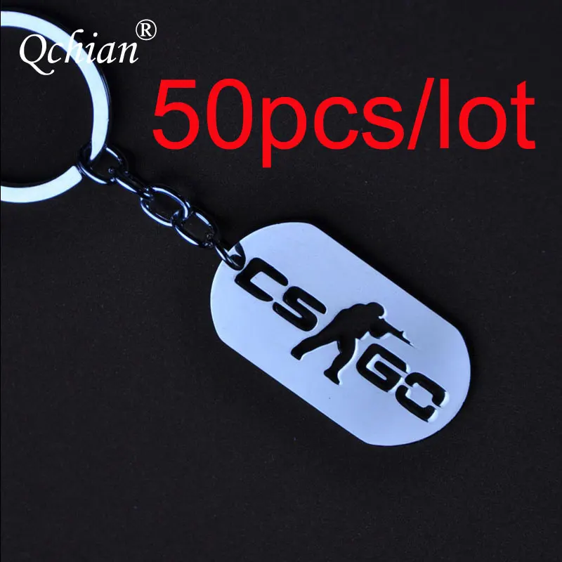 50pcs Lot Csgo Key Chains Ring Holder Counter Strike Cs Go Keychain Stainless Steel Free Shipping Key Chains Aliexpress