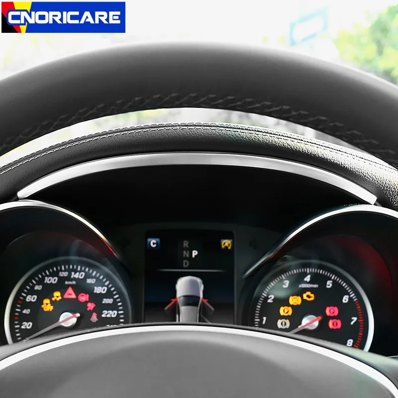

Center Console Dashboard Edge Side Trim Strips For Mercedes Benz C Class W205 GLC X253 2015-18 Stainles Steel Modified Decals
