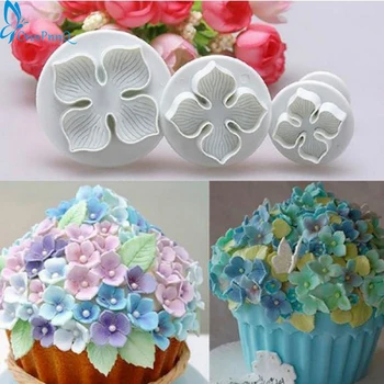 

3Pcs/Set Hydrangea Fondant Cookie Mold Cake Decorating SugarCraft Plunger Cutter Flower Mold Cookie Tools Cake Tools