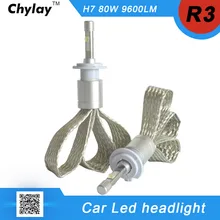 2pcs R3 9600lm Car Headlight H7 LED H4 H1 H3 H11 9005 9006 6000K White Auto Front Bulb Automobile Headlamp Conversion Kit 4800lm