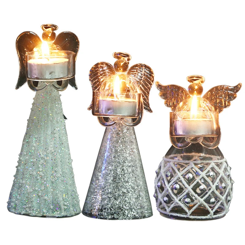 

Europe Style Candle Holder Glass Craft Candlestick Cute Candle Holder Table Decoration Creative Western Home Wedding Decor Gifts