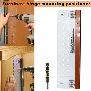 

Hinge Mounting Tool Self-Centering Shelf Pin with Drilling Jig Bit for Door Cabinet Furniture WWO66