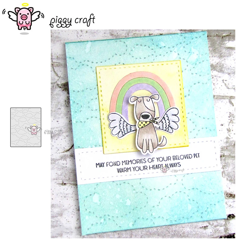 

Piggy Craft metal cutting dies cut die mold Cloud background frame Scrapbook paper craft knife mould blade punch stencils dies