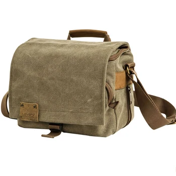 

Roadfisher Outdoors Canvas Waterproof Camera Shoulder Carry Travel Bag Insert For Canon 5D6D Nikon Sony DSLR Camera 2 Lens