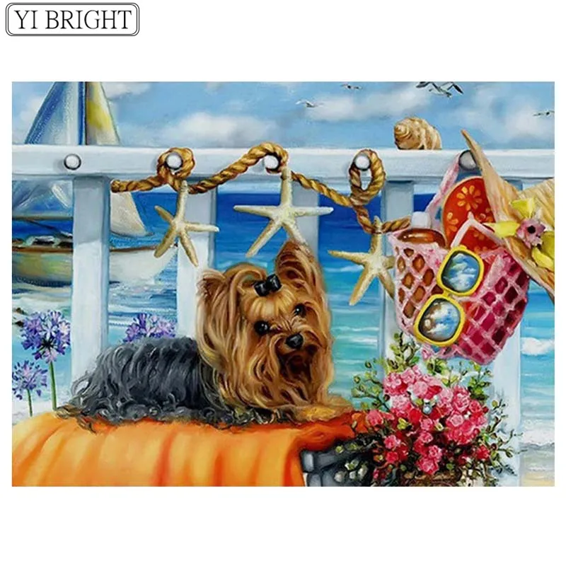 

Full Square Diamond Painting Landscape Cross Stitch 5D DIY Diamond Embroidery Dog Mosaic Rhinestone Craft Kits Decoration XY1