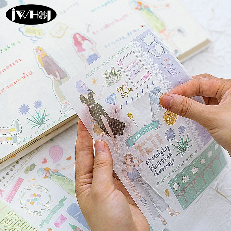 

5 pcs/pack Cute Girl Summer daily life decoration paper sticker diy handmade album diary scrapbooking sticker Arts, Crafts