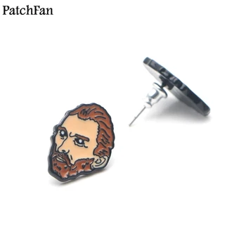 

12pairs/lot Patchfan Van gogh painting classic design Studs earrings favors jewelry gifts girlfriend for birthday presents A1844