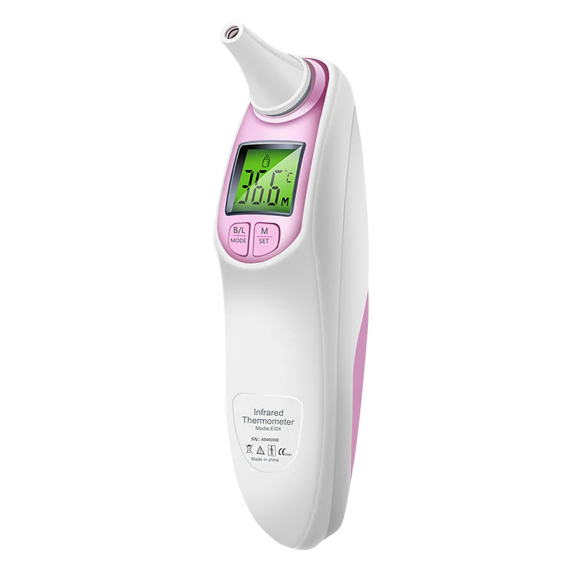 

EI-04 Non-contact Forehead Ear Digital Infrared Infant Baby Object Thermometer For Baby Adult Temperature Fever Pink Blue Color