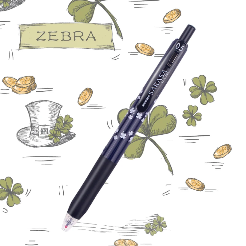 

Japan Zebra Clover Theme Limited Gel Pens 0.5mm JJ15 Lucky Leaf Multi-Color Options Original Pen