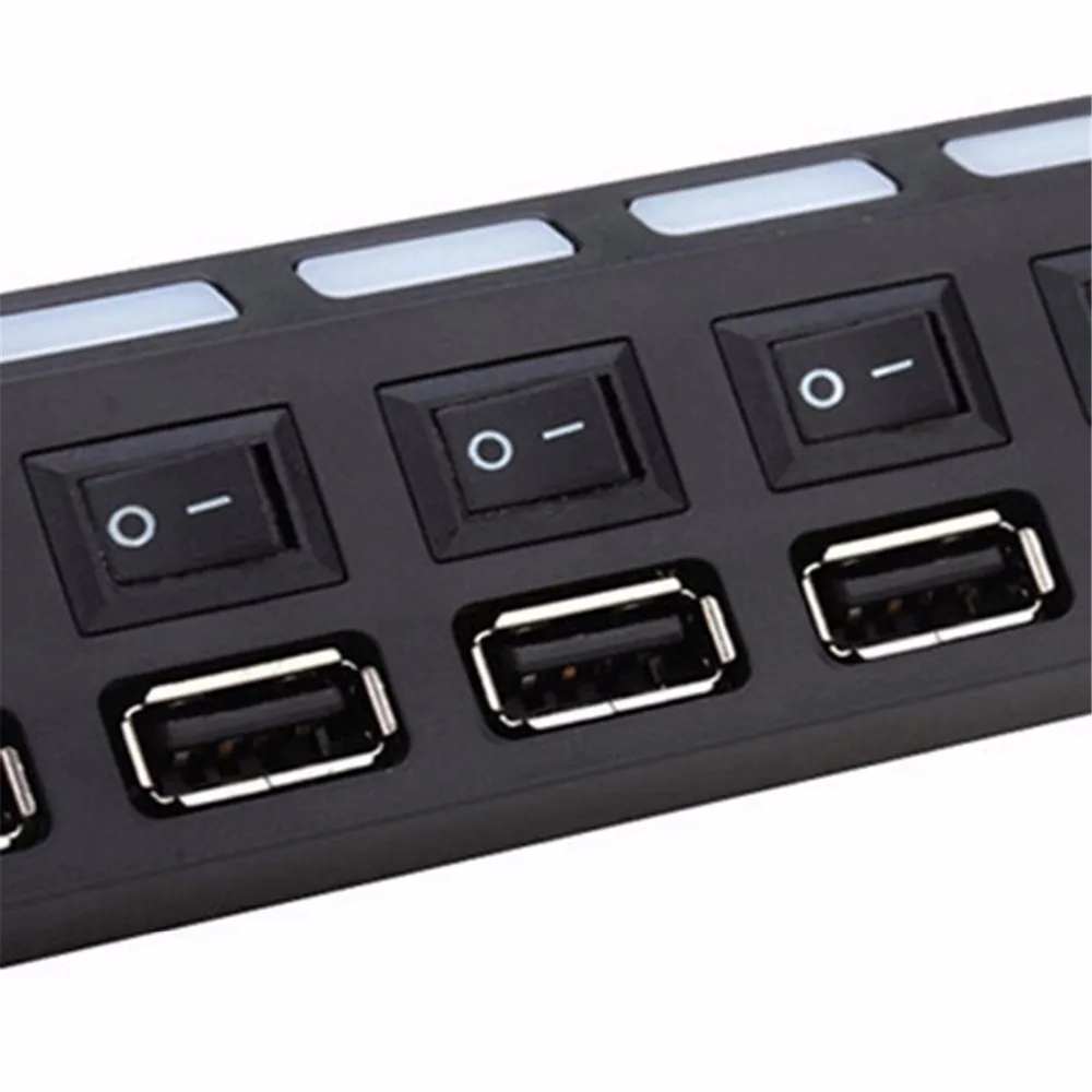 Внешние usb-концентраторы с 7 портами разветвитель 2,0 с микро портом питания для ПК ноутбука компьютера ноутбука аксессуары концентратор USB 2,0