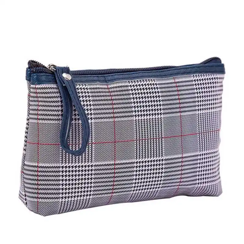Multifunction Travel Cosmetic Bag For Women And Men Plaid Makup Clutch Zipper Bag Storage Fold Toiletries Kit Organizer Case