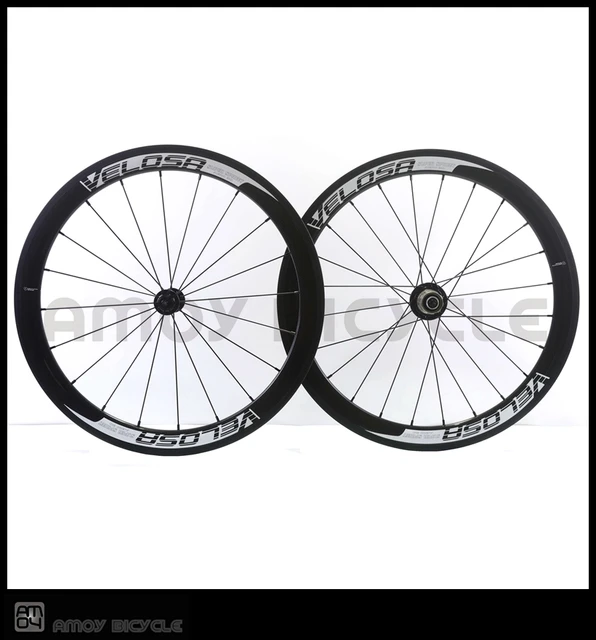 Cheap Velosa decals carbon 451 wheel 20inch bmx bike wheelset,20er toray t700 carbon fiber folding bike wheels