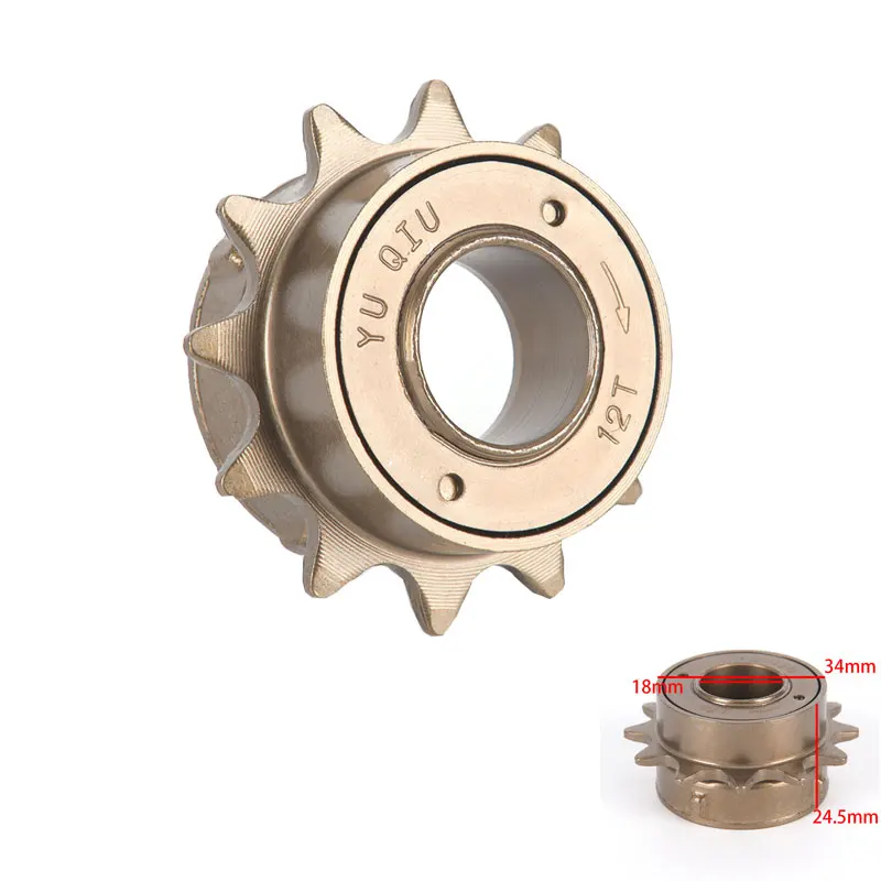 12T Teeth 24.5mm x 34mmSingle Speed Freewheel Flywheel Sprocket Gear Bicycle Accessories Bicycle